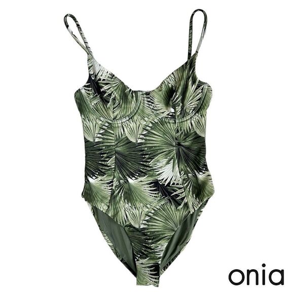 ONIA 'Banana Republic' **NWT** Palm Print Isabella One Piece Swimsuit - Picture 1 of 7